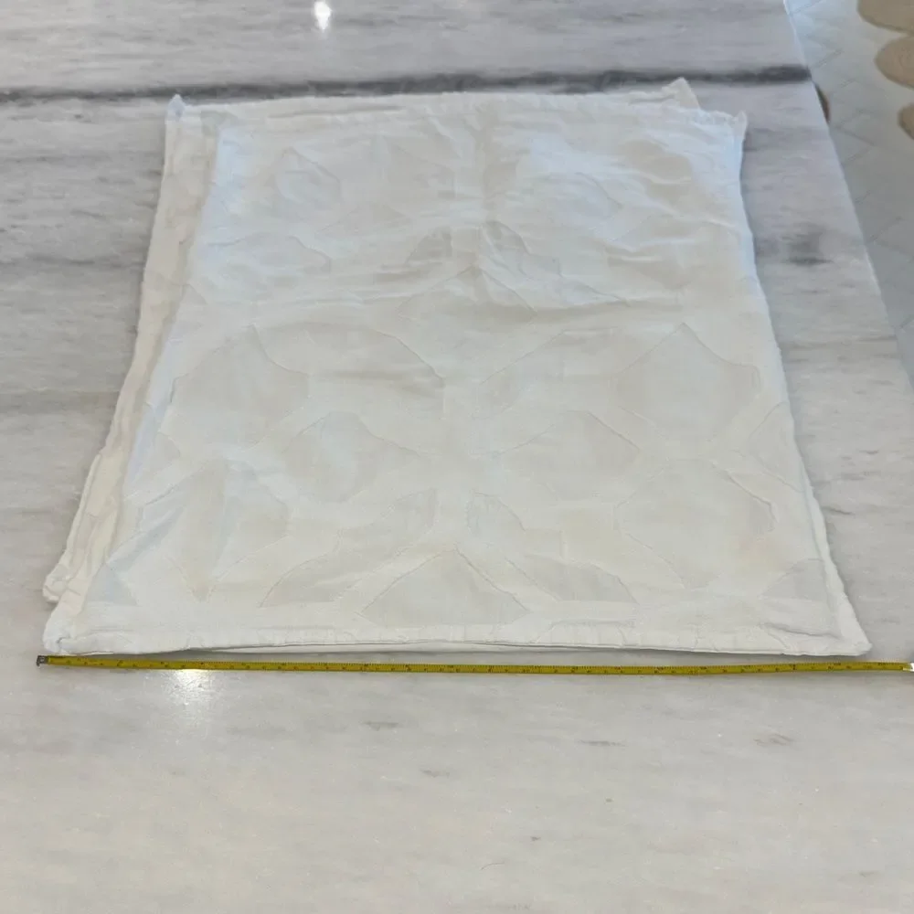 Z Gallerie Set of White Textured Standard Sham Pillow Covers